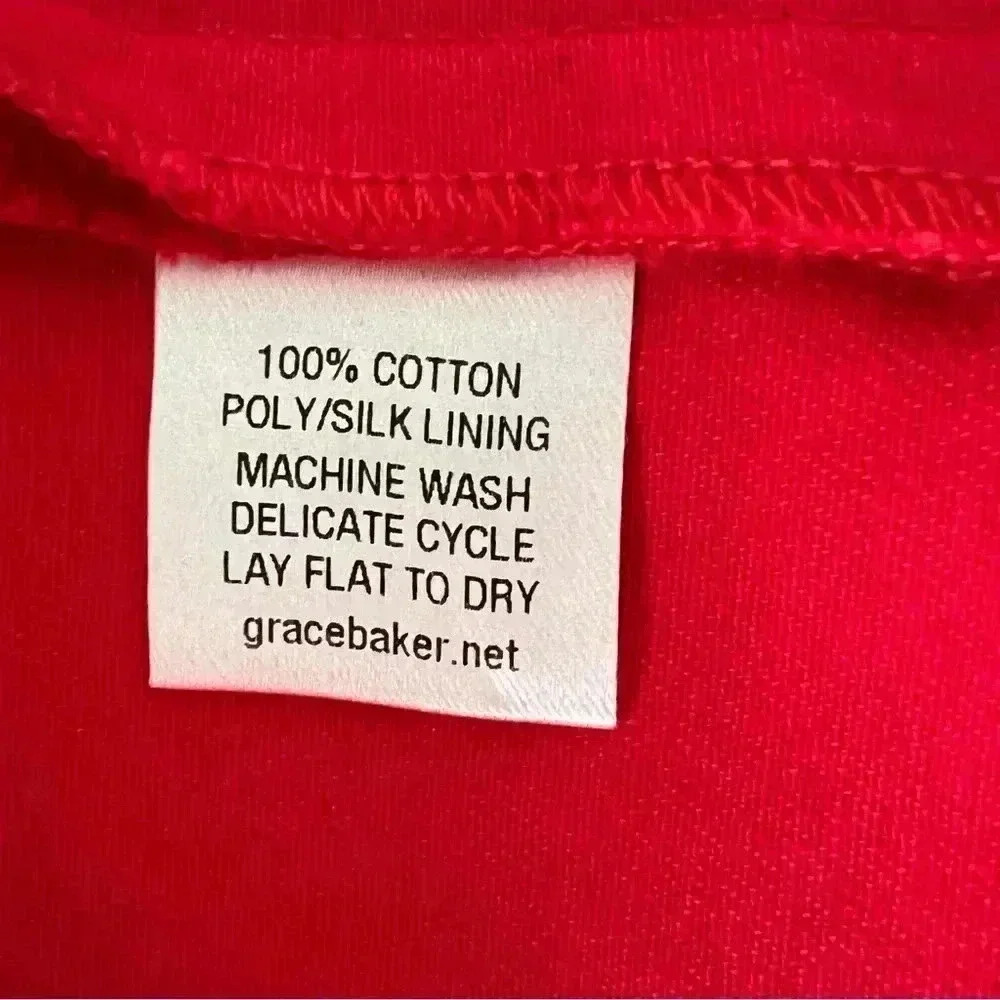 Grace Baker Red Button Down With Bee Buttons Size… - image 5